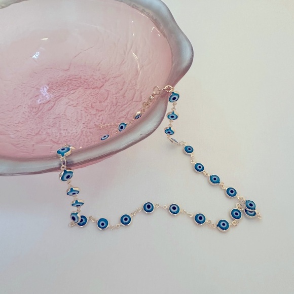Jewelry - 18KT Gold Plated Blue Evil Eye Necklace NIP